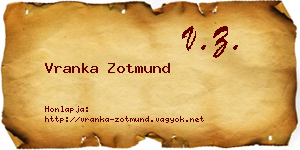 Vranka Zotmund névjegykártya
